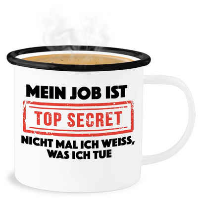 Shirtracer Becher Mein Job ist top secret, Stahlblech, Statement Sprüche