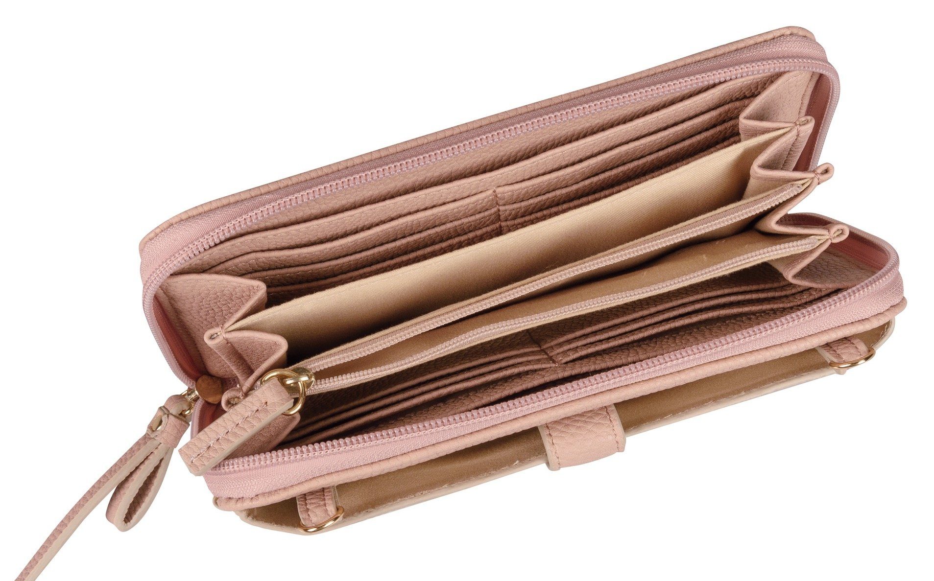 abnehmbaren wallet Gabor XL, mit rose GELA zip Long Geldbörse Umhängeriemen