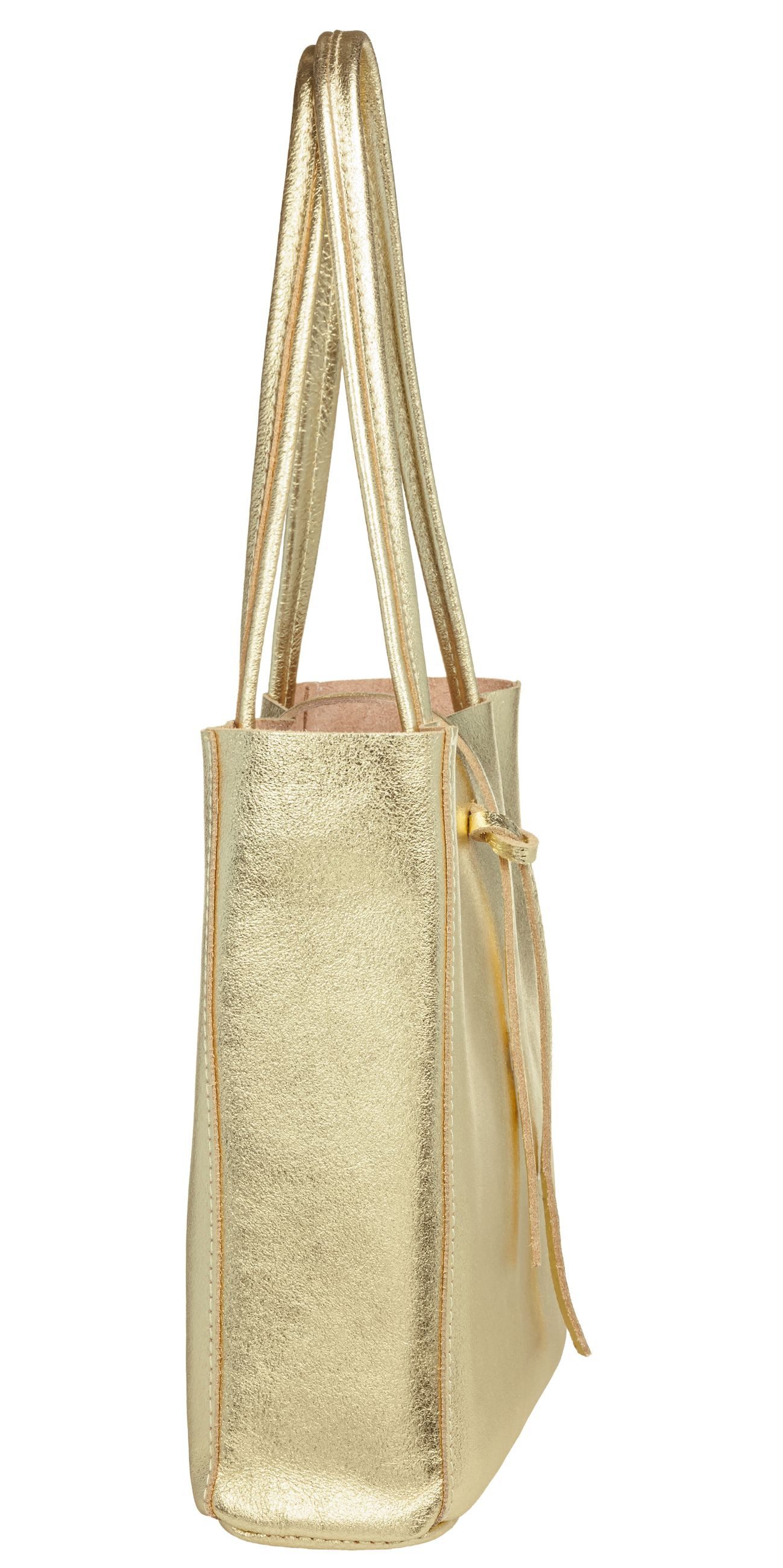 Caspar Schultertasche Mittelgroße Leder Shopper Damen Tasche - CLASSIC LINE - Modell No.814, casual, leicht & unempfindlich - 100% Echtleder - Handmade in Italy