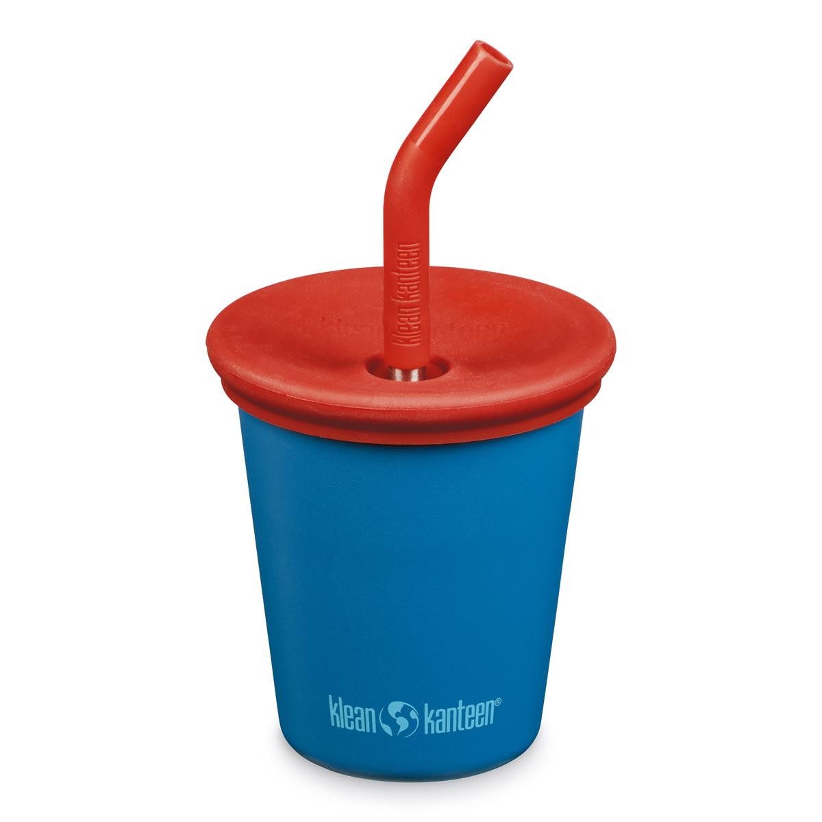 Klean Kanteen Trinkflasche Klean 296ml Kid Kanteen®Kid Steel Cup (Kid Straw Lid)-Mykonos Blue