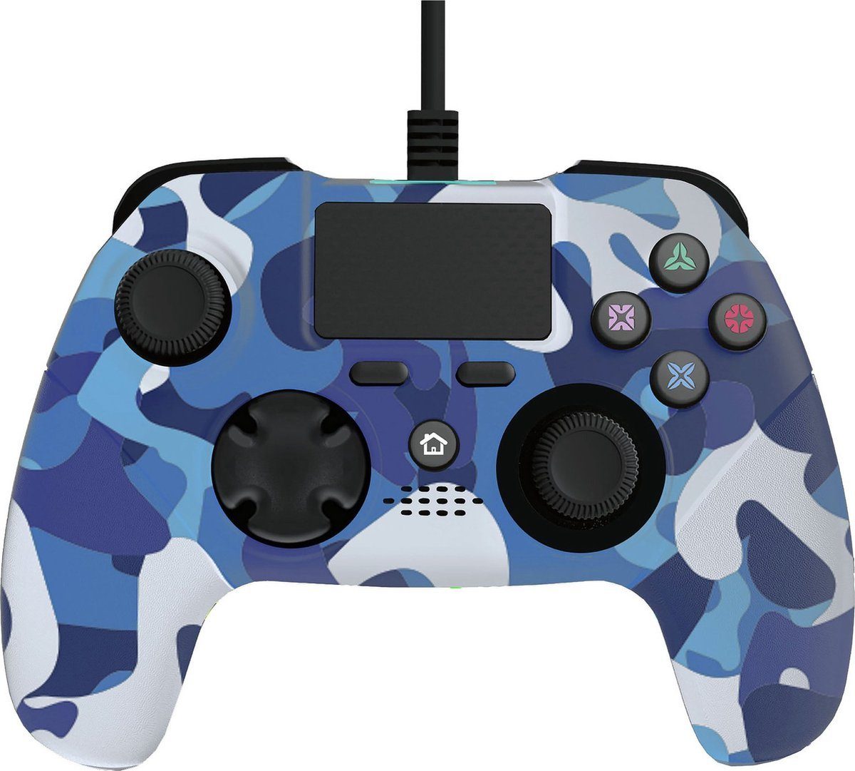 Blue Blau PS4 Camo Controller - Gaming-Controller X Design) (Schwarz Rocker Camo