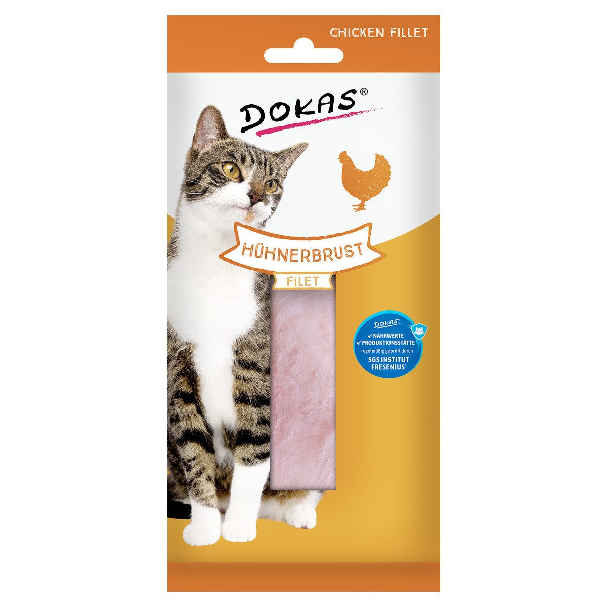 Dokas Hühnerbrust Filet 22 g, Snack für: Katze