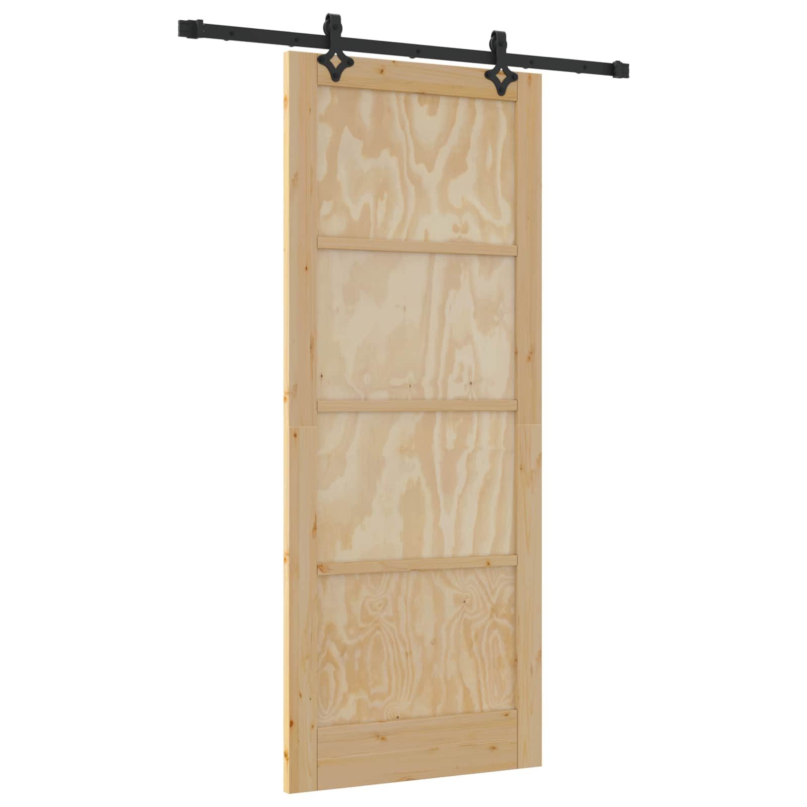 vidaXL Haustür Schiebetür ORKDAL 86 x 211 cm Massives Kiefernholz Natur (1-St)