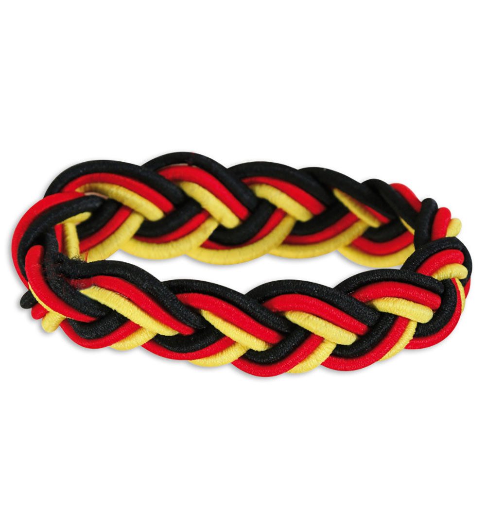 Fries Armband Deutschland EM WM Fußball Fan Armband geflochten Karneval Party, Deutschlandfarben
