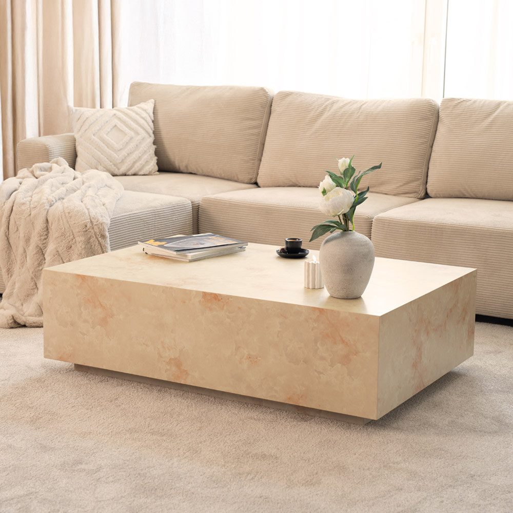 HOME DELUXE Couchtisch Marmor AMIRI Größenauswahl, Marmoroptik, Wohnzimmertisch