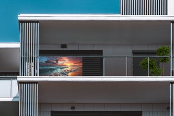 MuchoWow Balkonsichtschutz Sonnenuntergang - Strand - Meer - Golfen (1-St) Balkon Sichtschutz, Windschutz, 200x90 cm