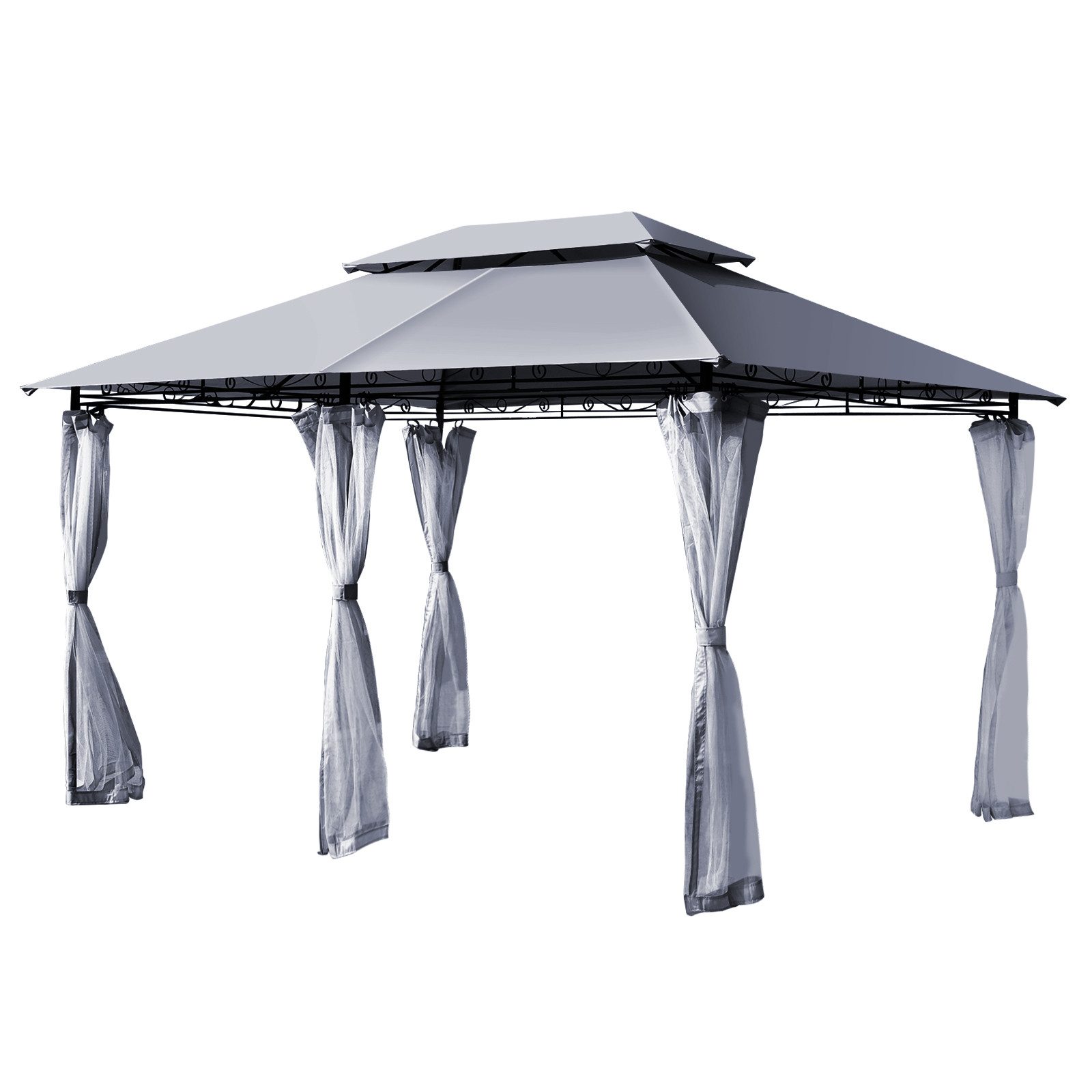 COSTWAY Pavillon 3 x 4m, mit abnehmbaren 4 Seitenwänden günstig online kaufen