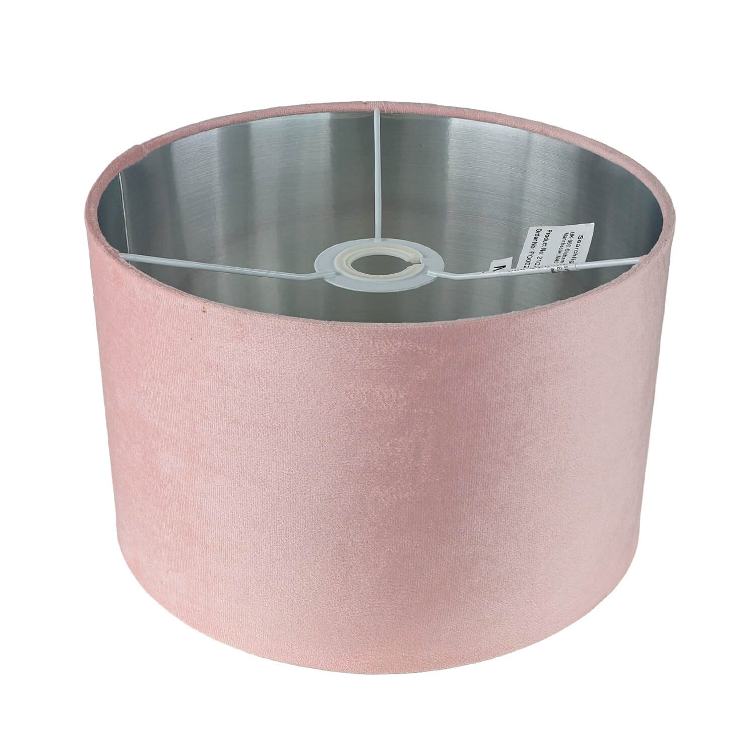 Licht-Erlebnisse Lampenschirm GIRONA, in Pink Silber gebürstet Ø 28 cm Stof günstig online kaufen