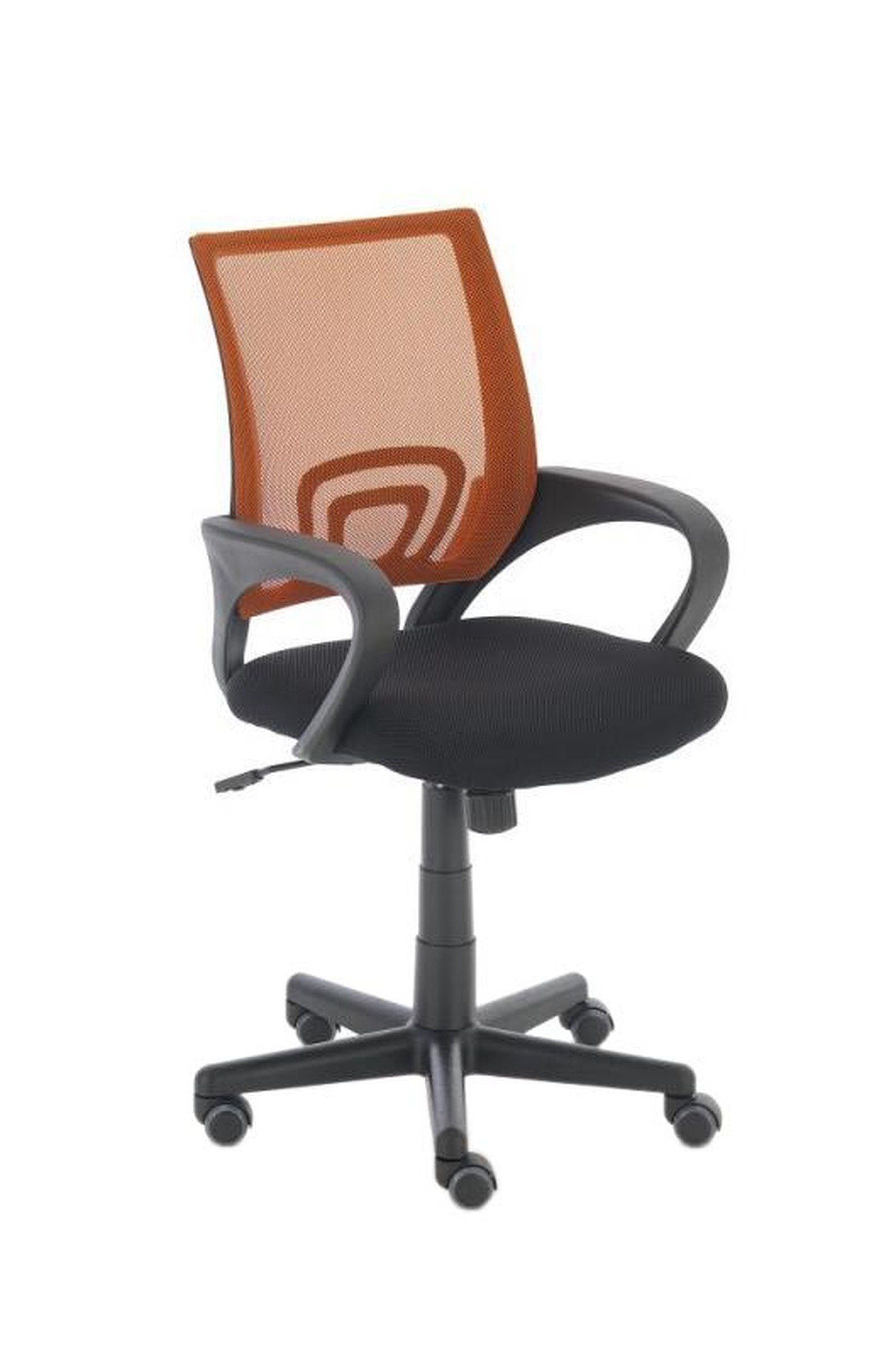 TPFLiving Bürostuhl Genf mit - orange Sitzfläche: Gestell: Microfaser Chefsessel, (Schreibtischstuhl, - XXL), Bürostuhl höhenverstellbar drehbar bequemer Rückenlehne 360° schwarz und Drehstuhl, Kunststoff