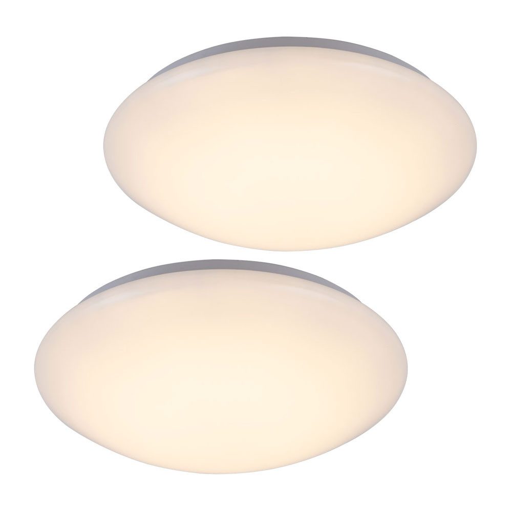 GLOBO LIGHTING LED Deckenleuchte, Leuchtmittel inklusive, Warmweiß, Deckenleuchte Deckenlampe LED weiß Wohnzimmerleuchte Metall 2x