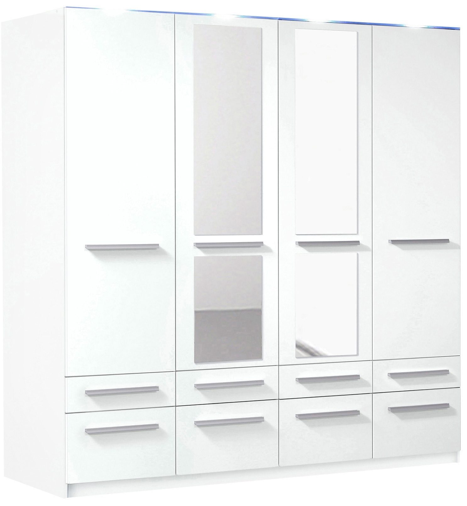 priess Kleiderschrank Schrank Garderobe Wäscheschrank Barcelona in 5 Breiten viel Stauraum, geräumige Schubkästen, mit Spiegel, MADE IN GERMANY