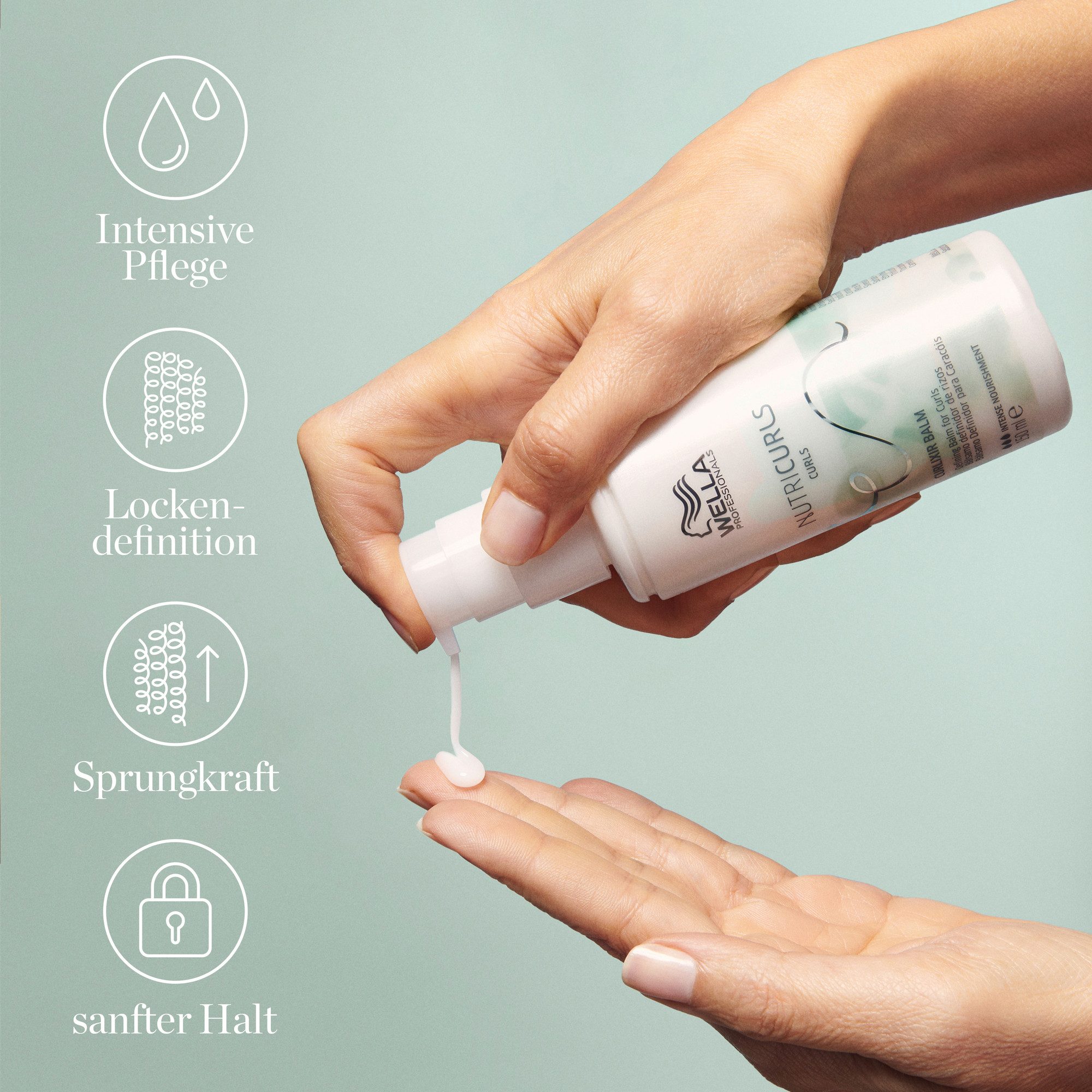 Wella Professionals Haarbalsam NUTRICURLS CURLIXIR DEFINING BALM, Lockendefinition, Frizz-Kontrolle, Jojobaöl und Weizenkleie-Extrakt