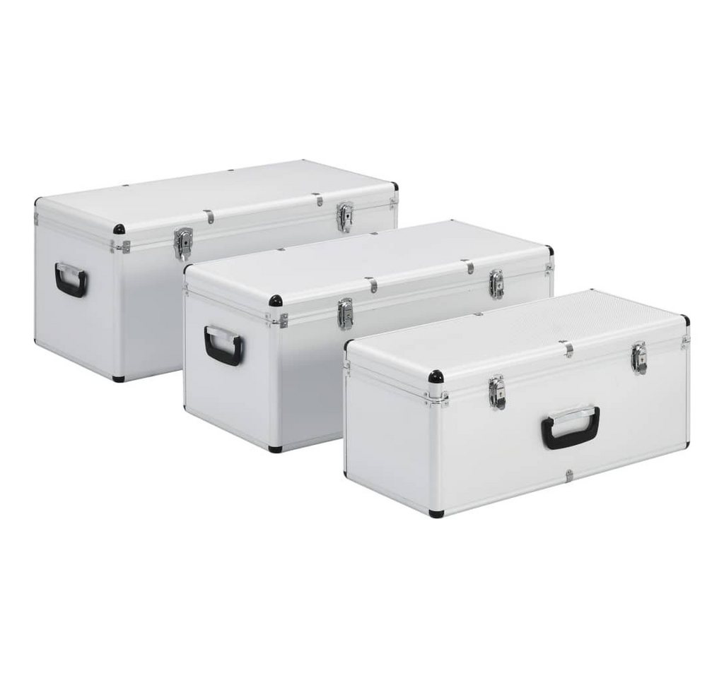 Thumbnail - vidaXL Werkzeugbox Aufbewahrungskoffer 3 Stk. Silbern Aluminium (3 St)