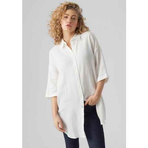 Vero Moda Hemdblusenkleid VMNATALI 3/4 LONG OVERSHIRT NOOS mit 3/4 Ärmel