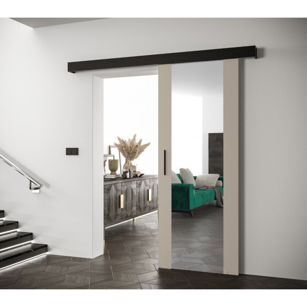 MOEBLO Schiebetür AGRA II (mit Spiegel, Soft-Close, 90x204cm, Links-Rechts), (BxHxT):90x204x7cm