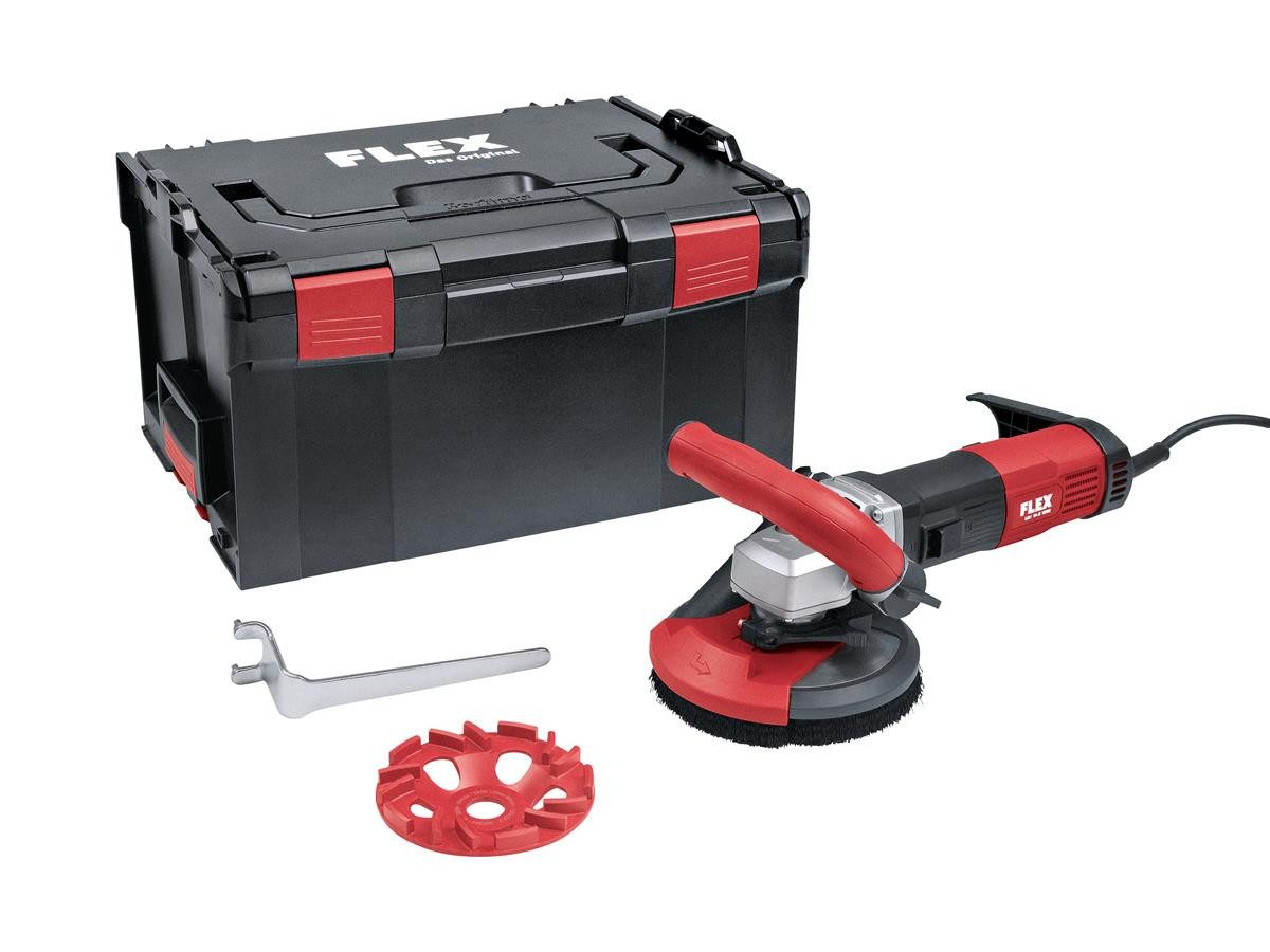 Flex Угловая шлифовальная машина Betonschleifer Sanierungsschleifer LDE 16-8 125 R Kit Turbo, max. 7800 U/min, Set inkl. L-BOXX und Diamant-Schleifteller Turbo Jet II