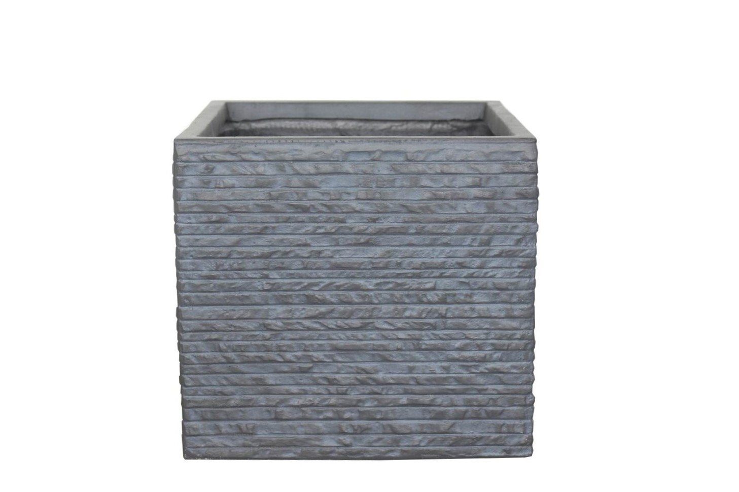 tegawo Blumenkasten Brickstone Klinkeroptik quadratisch grau, mit Abflussloch