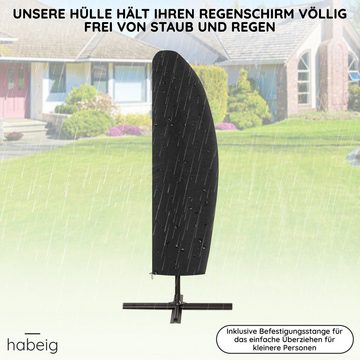 habeig Sonnenschirm-Schutzhülle SCHUTZHÜLLE für Ampelschirm 3m Wasserdicht Sonnenschirm Hülle, wasserdicht