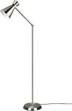 TRIO Leuchten Stehlampe Enzo, Ein-/Ausschalter, ohne Leuchtmittel, warmweiß - kaltweiß, Stehleuchte mit Fußschalter, exkl. 1xE27 max 10W, Arm verstellbar