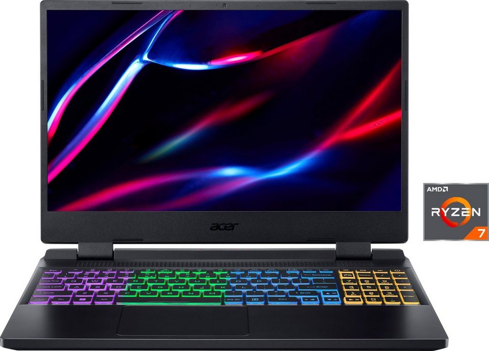 Acer Nitro 5 AN515-46-R1A1 Gaming-Notebook (39,62 cm/15,6 Zoll, AMD Ryzen 7  6800H, GeForce RTX 3070 Ti, 1000 GB SSD), Tastatur hintergrundbeleuchtet  (RGB), dedizierte Grafikkarte