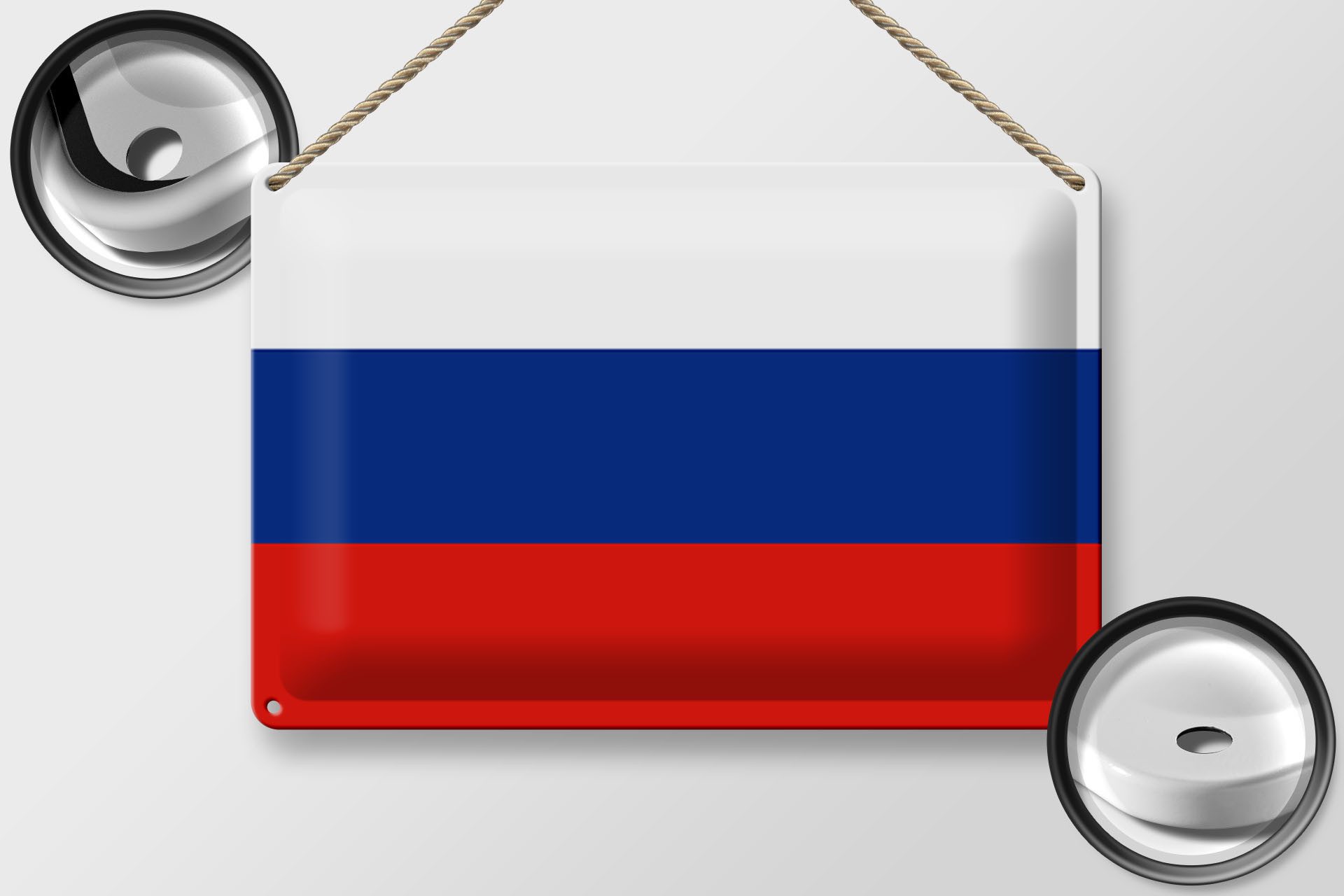 Femer GmbH Metallschild Flagge Russland 30x20cm Flag of Russia, (1 St), gewölbte Oberfläche, abgerundete Ecken, umgeschlagene Kanten