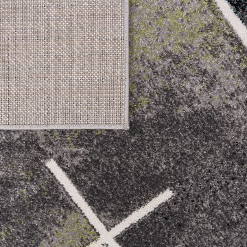 Teppich Wohnzimmerteppich in Grau Türkis Grün Anthrazit, TT Home, Läufer, Höhe: 13 mm