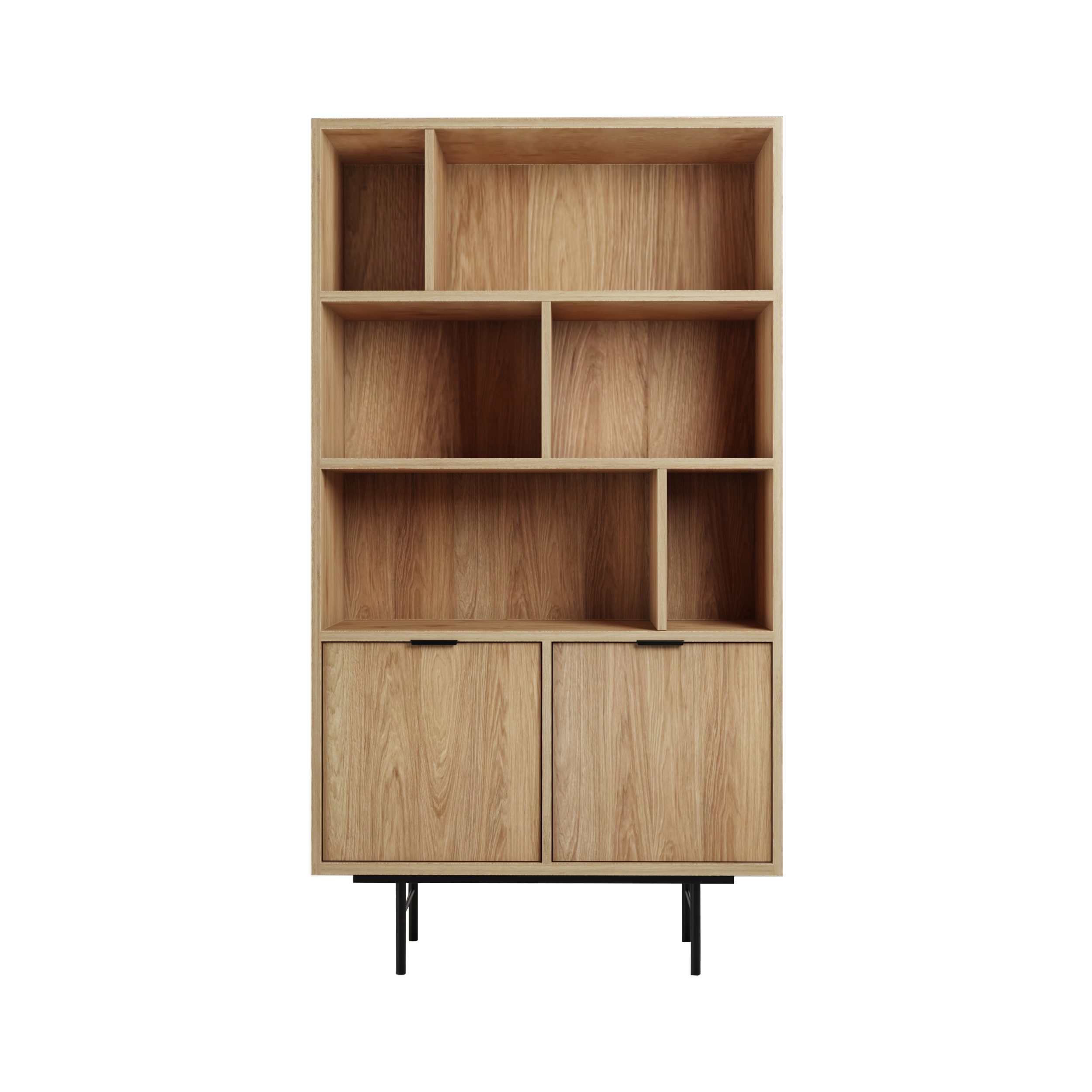 Beautysofa Bücherregal Evron mit 4 offene Regalböden und 2 Unterschränke, h günstig online kaufen