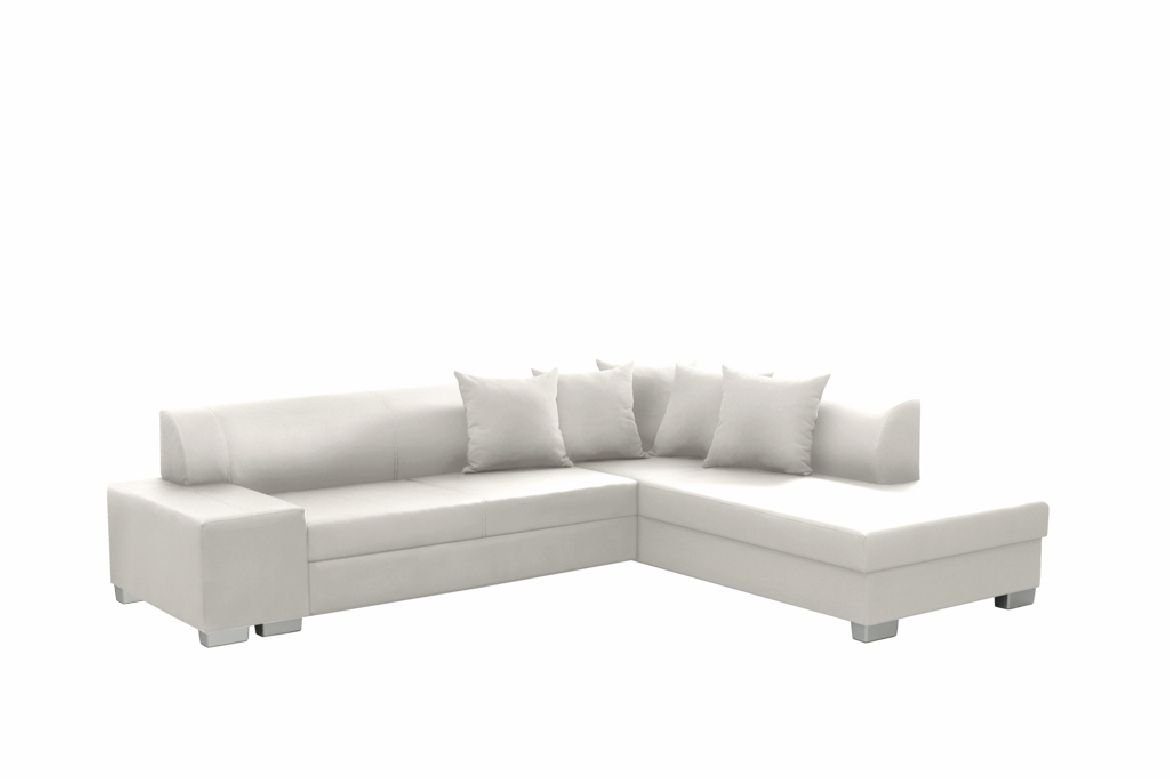 JVmoebel Ecksofa LForm Sofa Designer Sofa mit Bettfunktion Schlafsofa Ecksofa Couch, Mit Bettfunktion Weiß