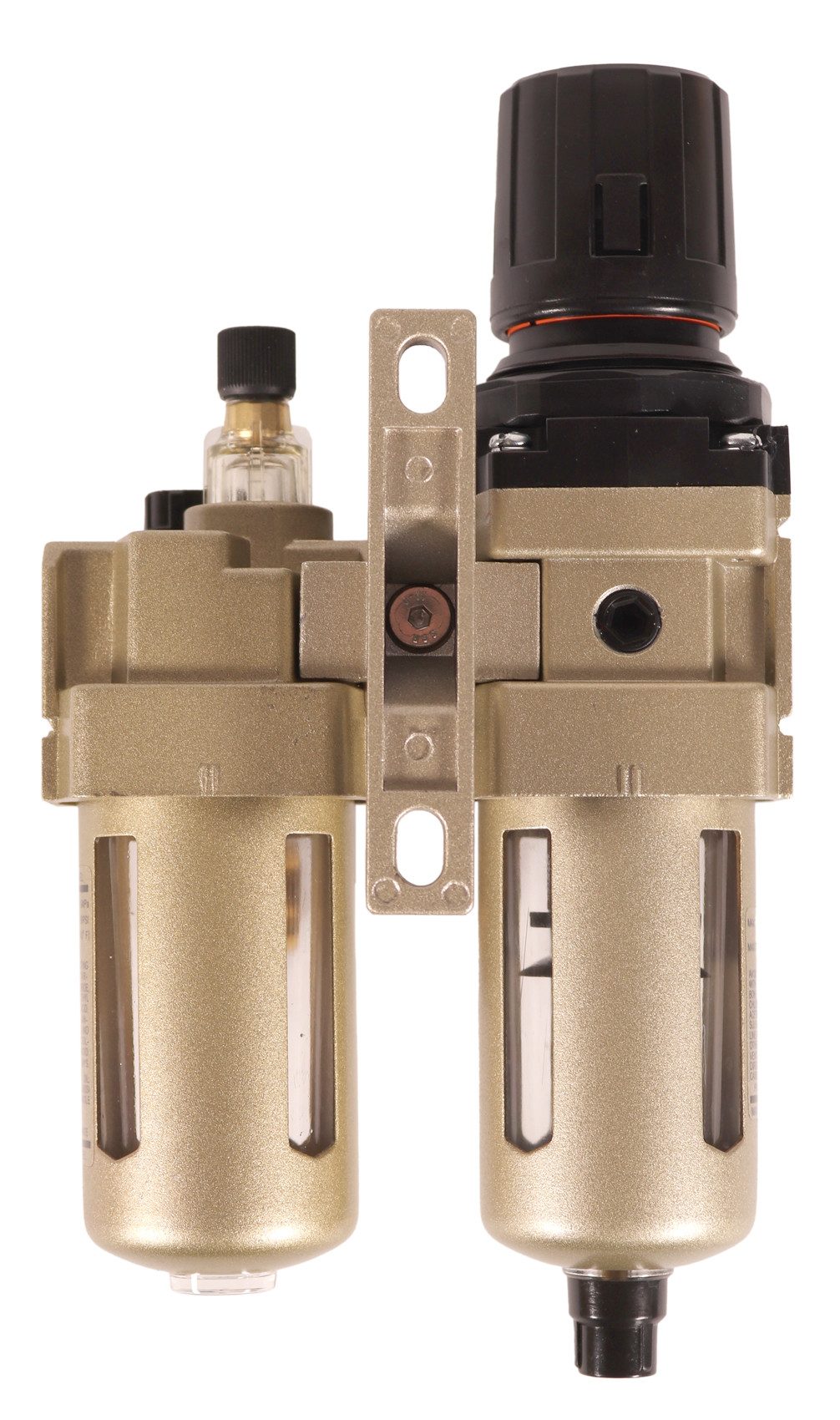 WELDINGER Druckluftwerkzeug Druckluft Regler / Öl-Nebler Kombination (Wartungseinheit) 1/4", Wasserabscheider mit Druckregler, Manometer und Nebelöler