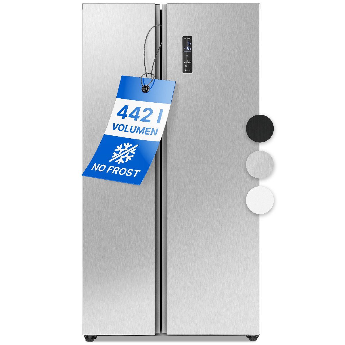 BOMANN Side-by-Side SBS 7344, 177 cm hoch, 90 cm breit, MultiAirflow-System, Total No Frost, LED Frontdisplay m. Touch Control