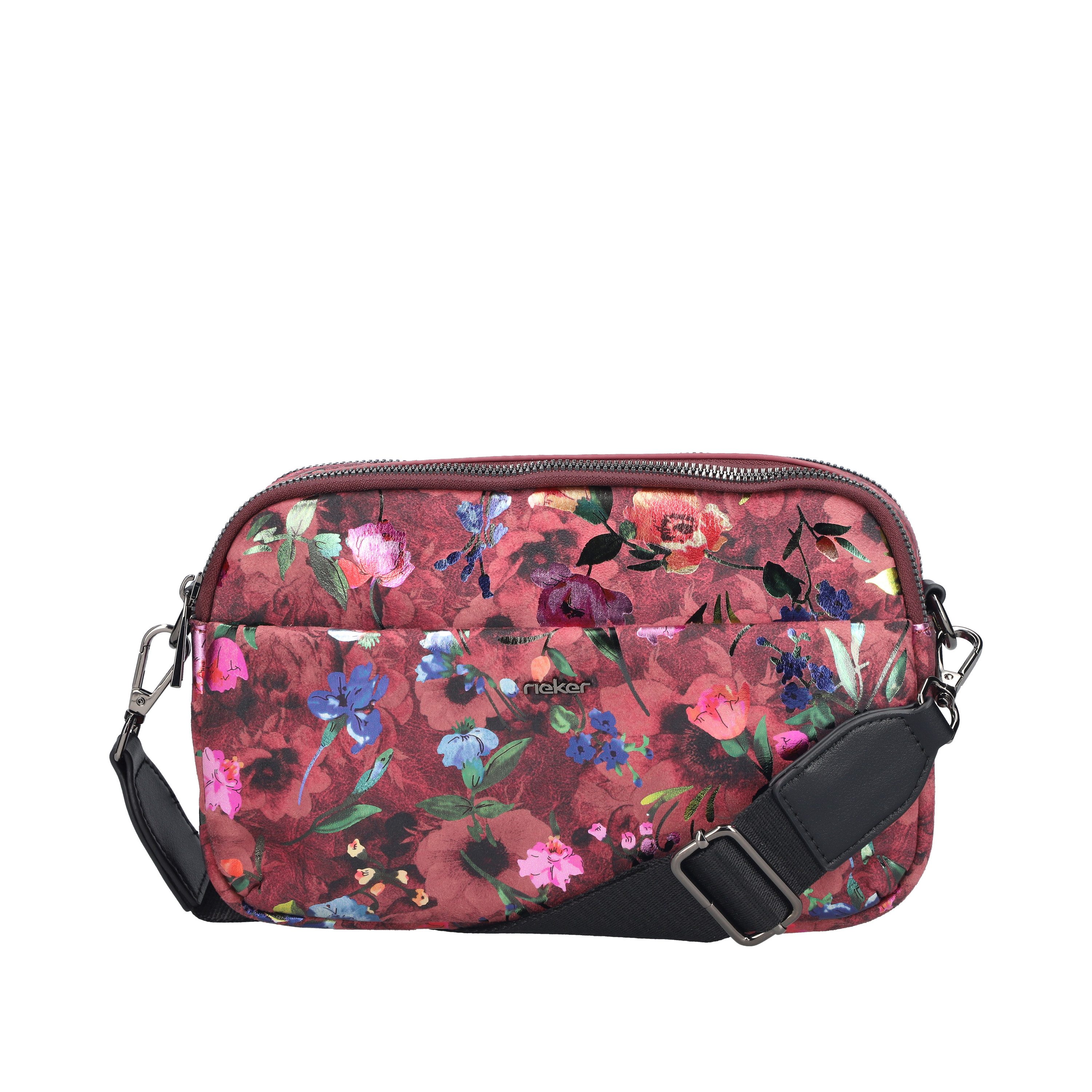 Rieker Umhängetasche, Damen Schultertasche, Handtasche mit zwei Reißverschlüssen