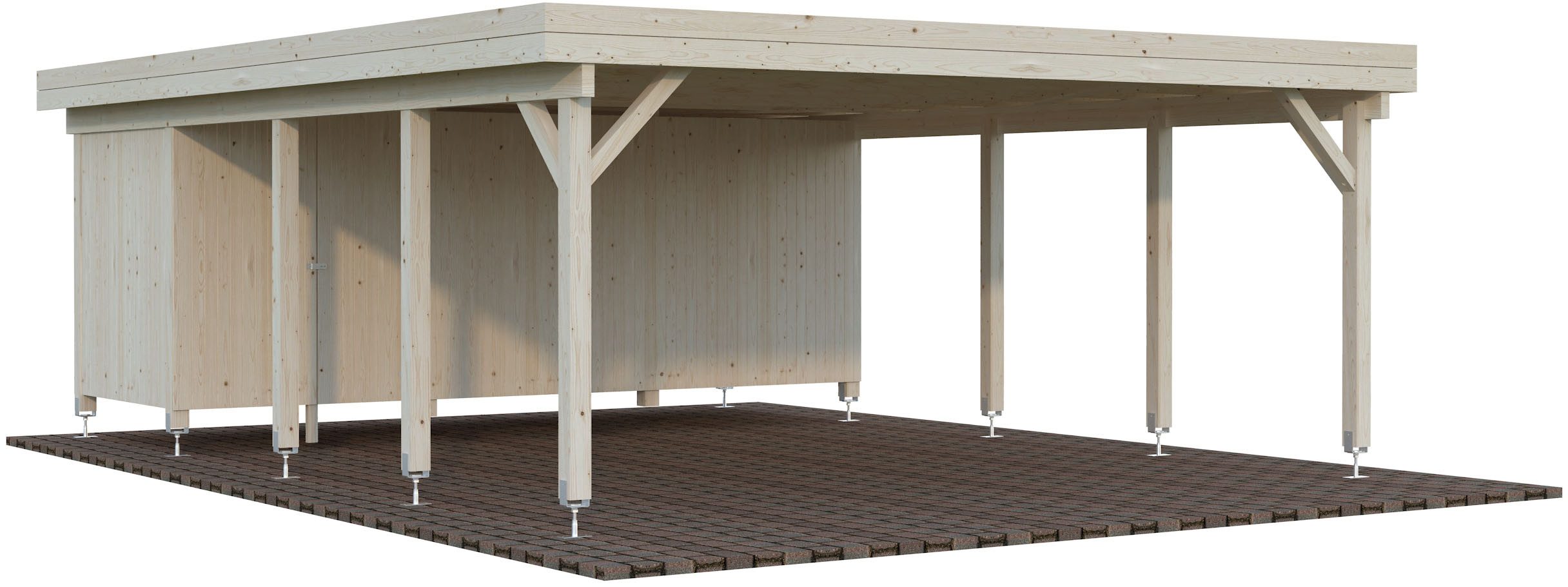 Palmako Doppelcarport Karl mit Geräteraum, BxT: 600x764 cm, 209 cm Einfahrtshöhe