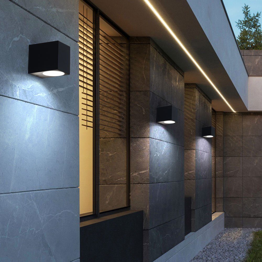 Leuchtmittel inklusive, Außen-Wandleuchte, etc-shop Lampen Fassaden Set 3er Spot nicht Strahler Down Außen