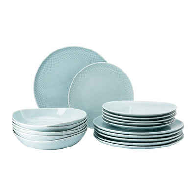 Rosenthal Teller-Set Junto Opal Green Set 18-tlg./Teller (18-tlg), Porzellan