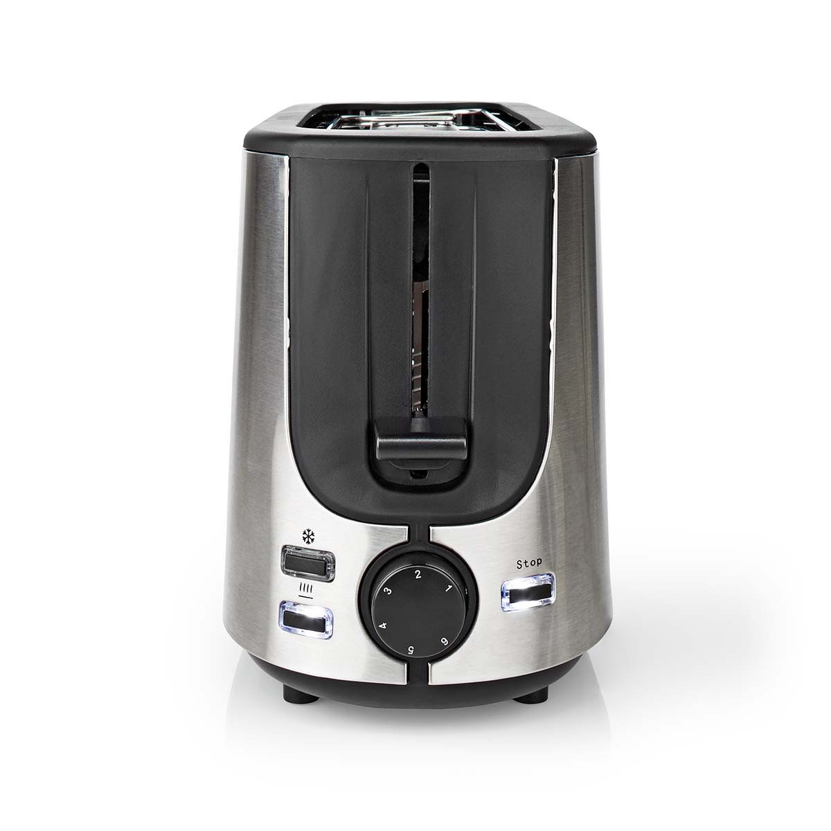 Nedis Toaster KABT310EAL, freistehend, für Beton, Fliesen, Mauerwerk, Mörtel, Putz, 1000 W, Langschlitz, 6 Bräunungsstufen, Auftaufunktion, einfache Reinigung
