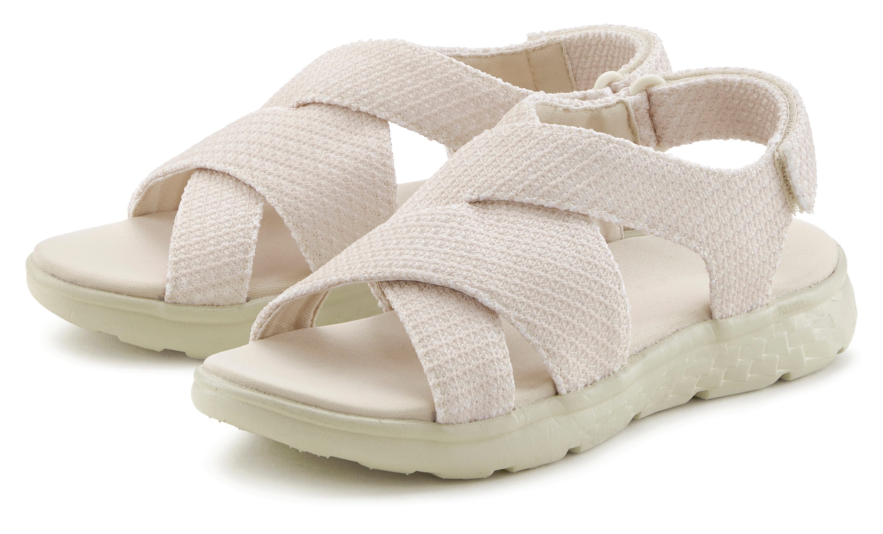 Vivance by Lascana Sandalette, Sommerschuh, offener Schuh Sandale NEU mit Klettverschluss VEGAN