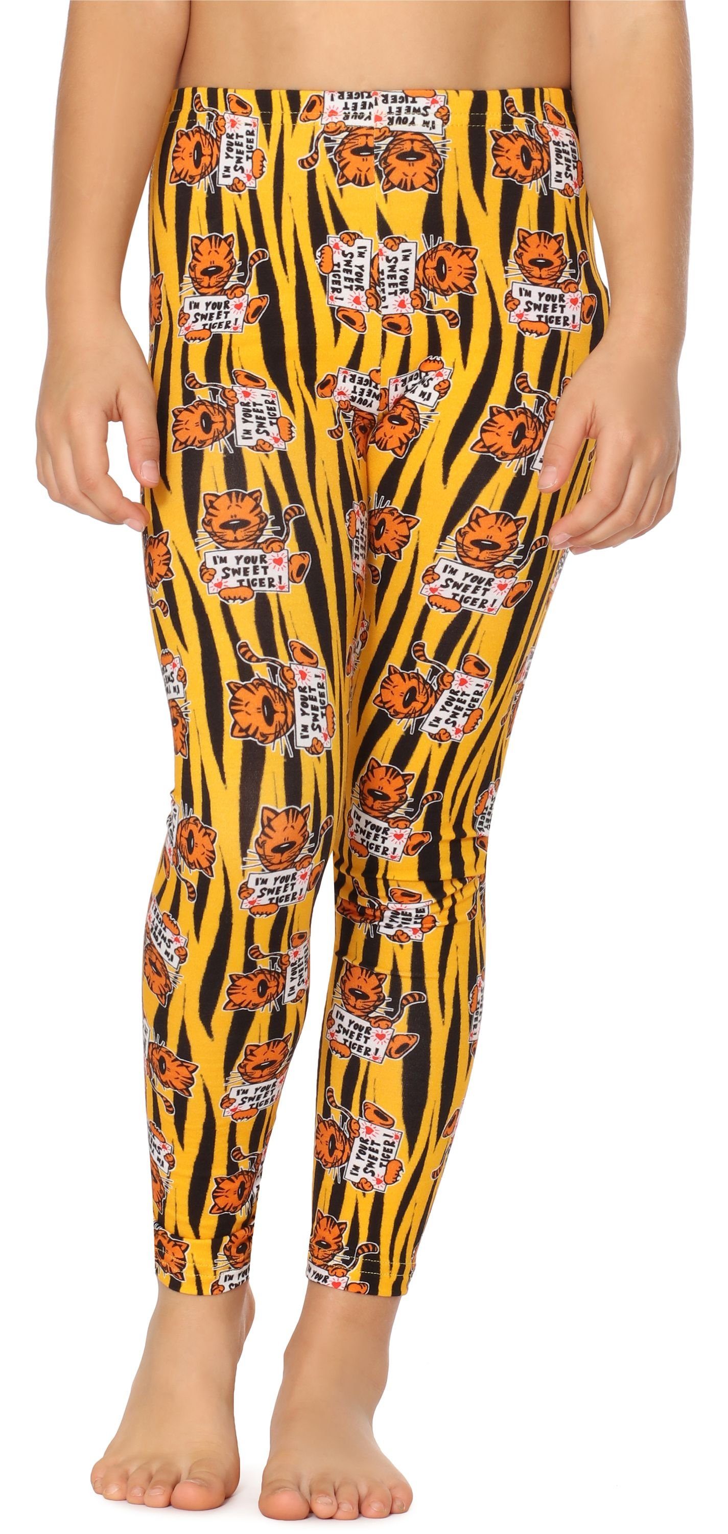 Merry Style Leggings Mädchen Baumwolle Lange Leggings Tiger aus (1-tlg) Bund MS10-337 elastischer