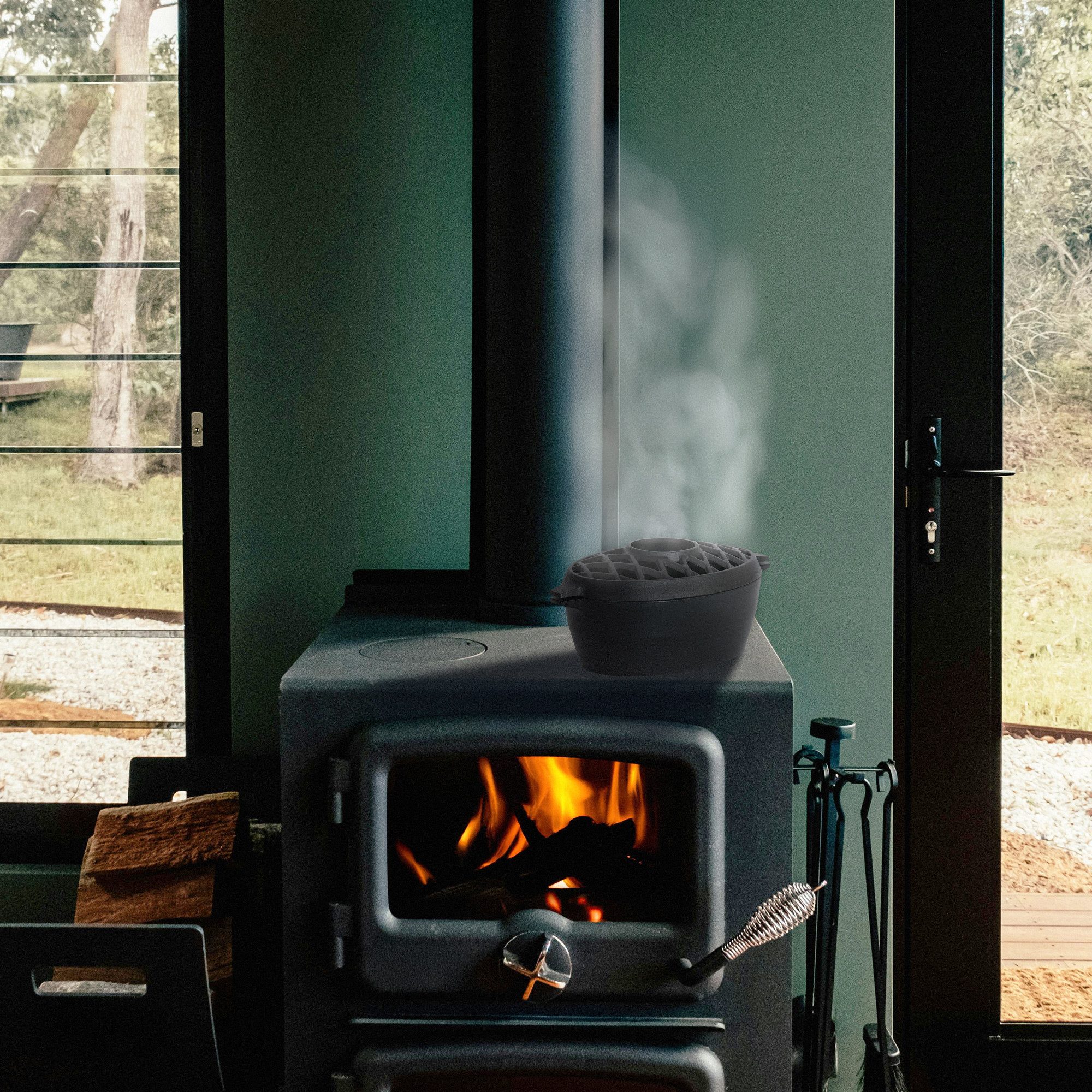 BBQ-Toro Luftbefeuchter Gusseisen Luftbefeuchter emailliert schwarz, 2,7 Li günstig online kaufen