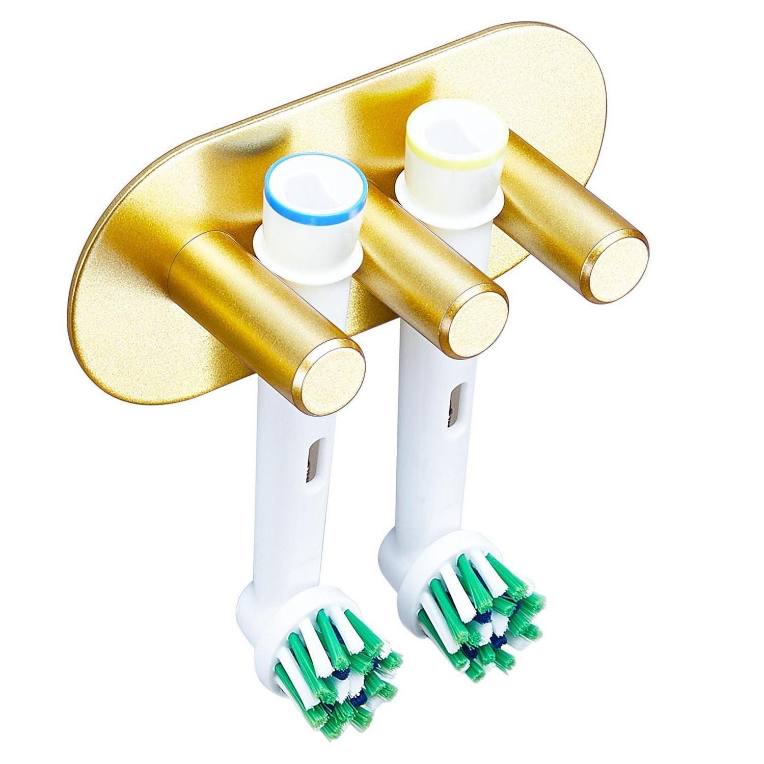 LuxusKollektion Zahnbürstenhalter Zahnbürstenhalter Wand Gold Klein, (3-St)