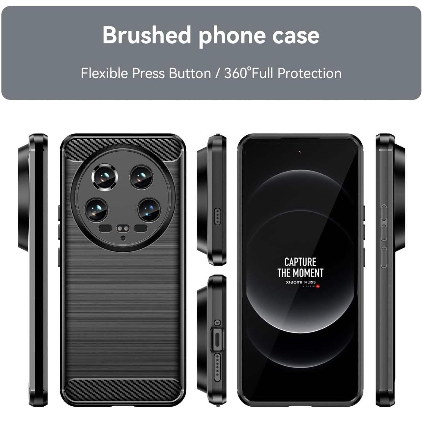 CoolGadget Handyhülle Carbon Handy Hülle für Xiaomi 14 Ultra 6,73 Zoll, robuste Telefonhülle Case Schutzhülle für Xiaomi 14 Ultra Hülle