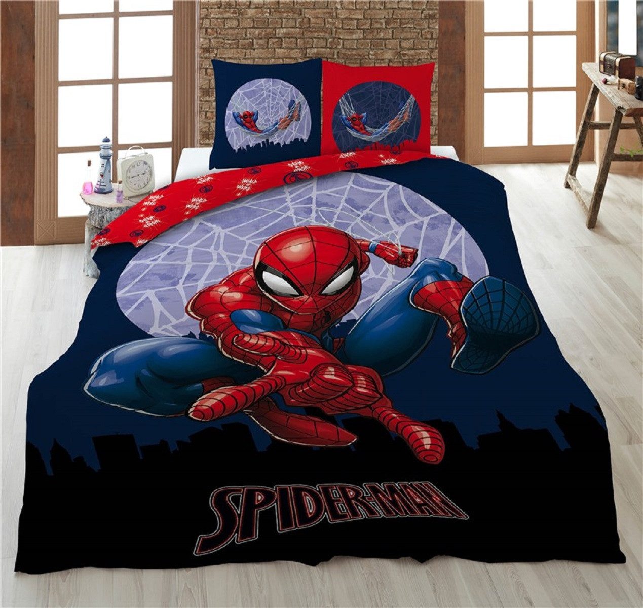 Spiderman Bettwäsche Set Decke & Kissenbezug 140x200 + 65x65 cm günstig online kaufen