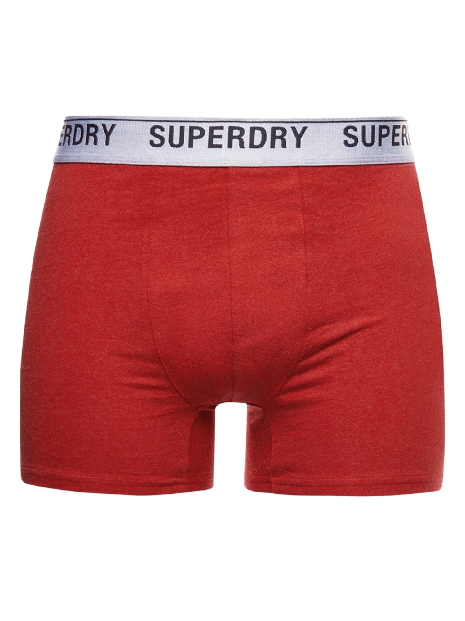 Boxershorts 3er Boxershorts Enganliegende Superdry Unterhose rot (3-St) Trunks