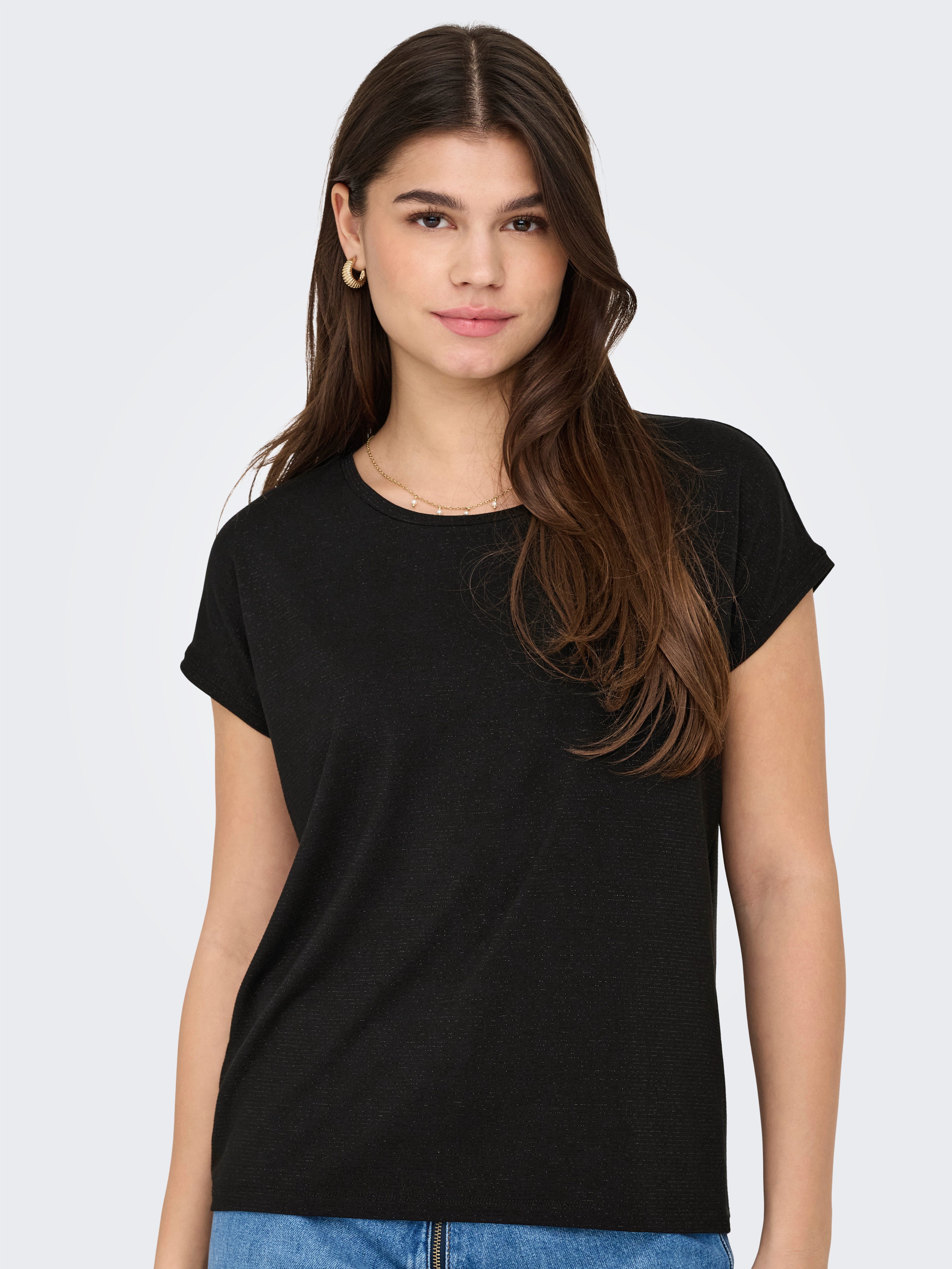 ONLY Kurzarmshirt ONLCLAUDIA S/S GLITTER STRIPE günstig online kaufen