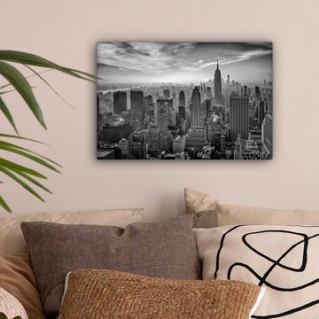 OneMillionCanvasses® Leinwandbild Architektur - Schwarz und weiß - Stadt - Skyline - New York, (1 St), Leinwand Bilder Klein, Wand Dekoration 30x20 cm