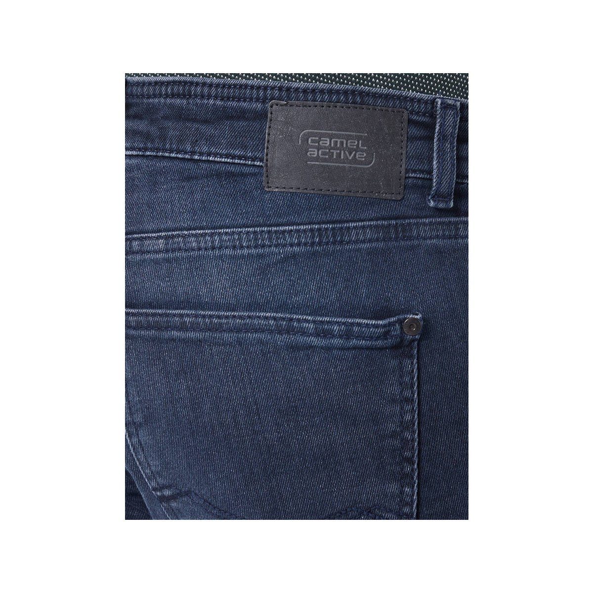 dunkel-blau 5-Pocket-Jeans active (1-tlg) camel