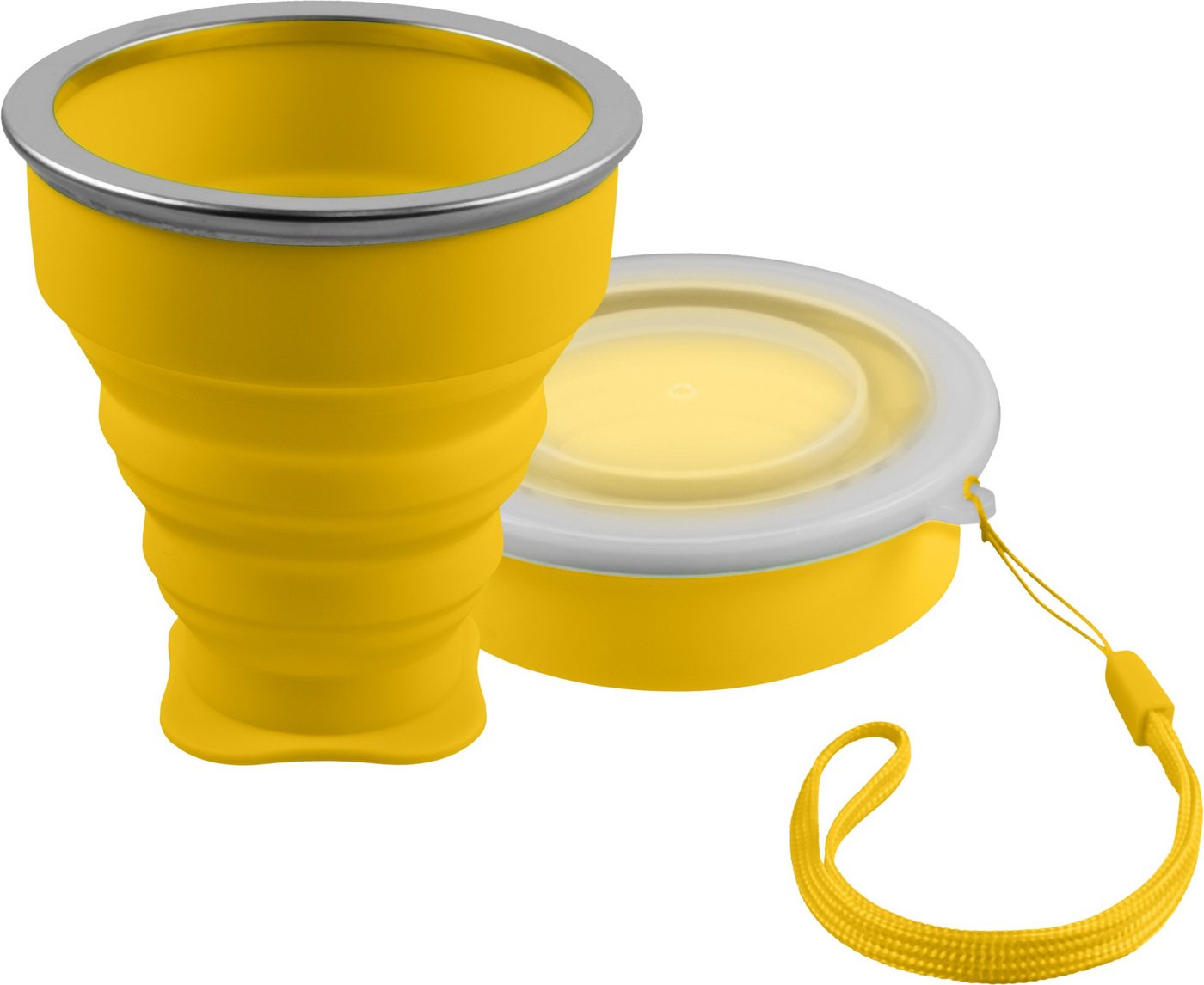 SHIBBY Becher Faltbarer Silikon-Becher - Reisetasse Camping Trinkbecher – 210ml