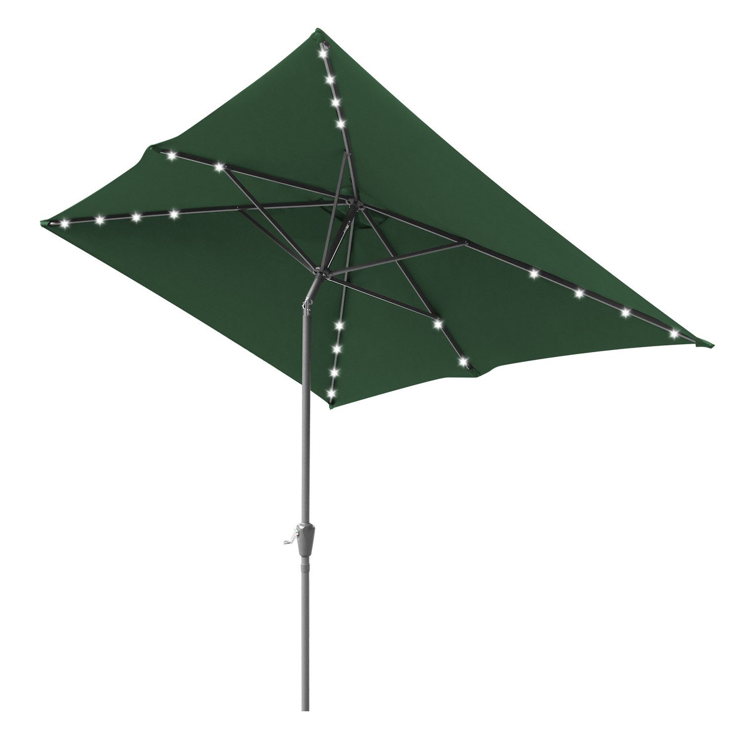 Clanmacy Sonnenschirm Rechteckig LED Solar Gartenschirm günstig online kaufen