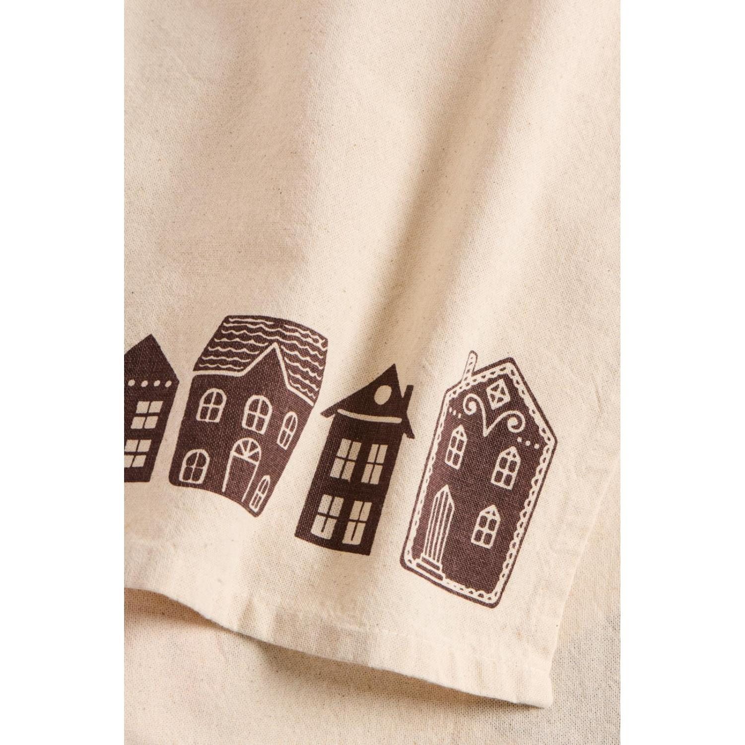 Ib Laursen Geschirr Ib Laursen Geschirrtuch Pauline Häuser Braun (50x70cm) günstig online kaufen