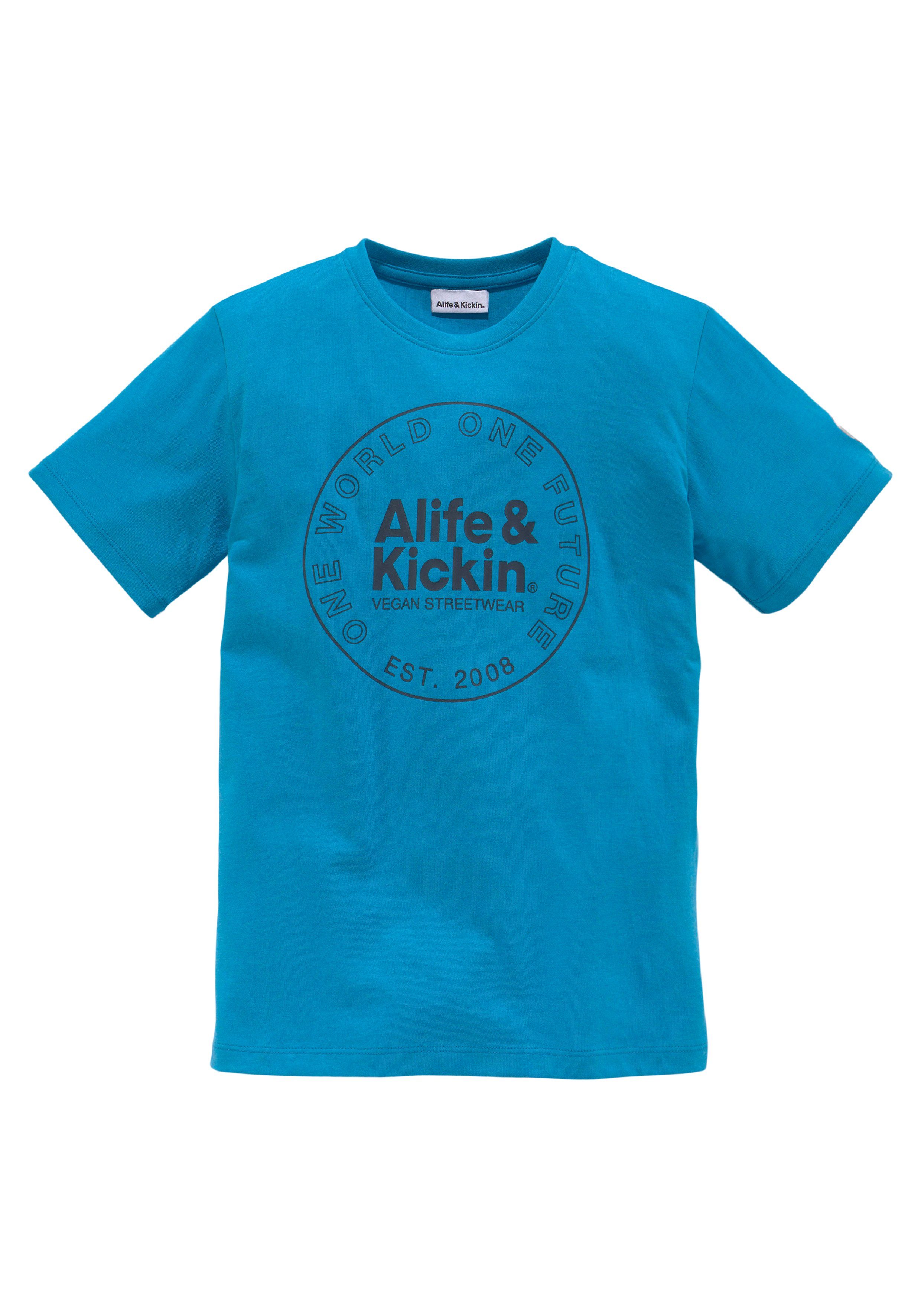 Alife & Kickin melierter MARKE! T-Shirt in für Kids Qualität, Alife&Kickin Logo-Print NEUE