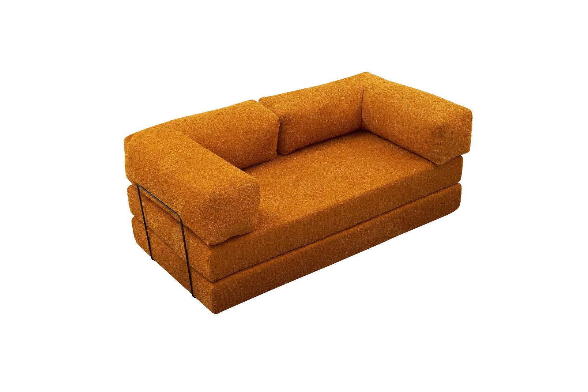 Skye Decor Sofa 3-Sitzer Sofa in leuchtendem Orange, weicher Chenille-Stoff, mit Relaxfunktion